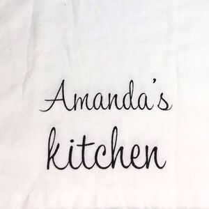 Anthropologie Cupcakes and Cashmere Personalized Kitchen Towel Amanda New White